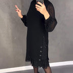 Freya – Crystal-Embellished Crew Neck Dress