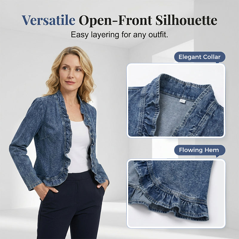 Open-Front Denim Jacket