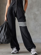 Danielle - Retro Sports Jumpsuit with Hood and Stripes