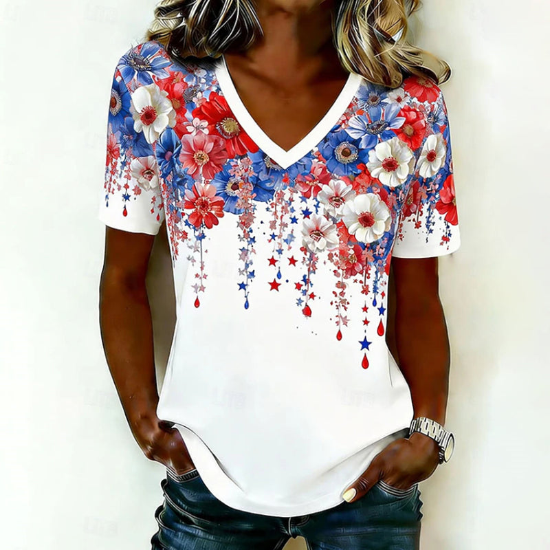 Vintage T-Shirt Met Bloemenprint