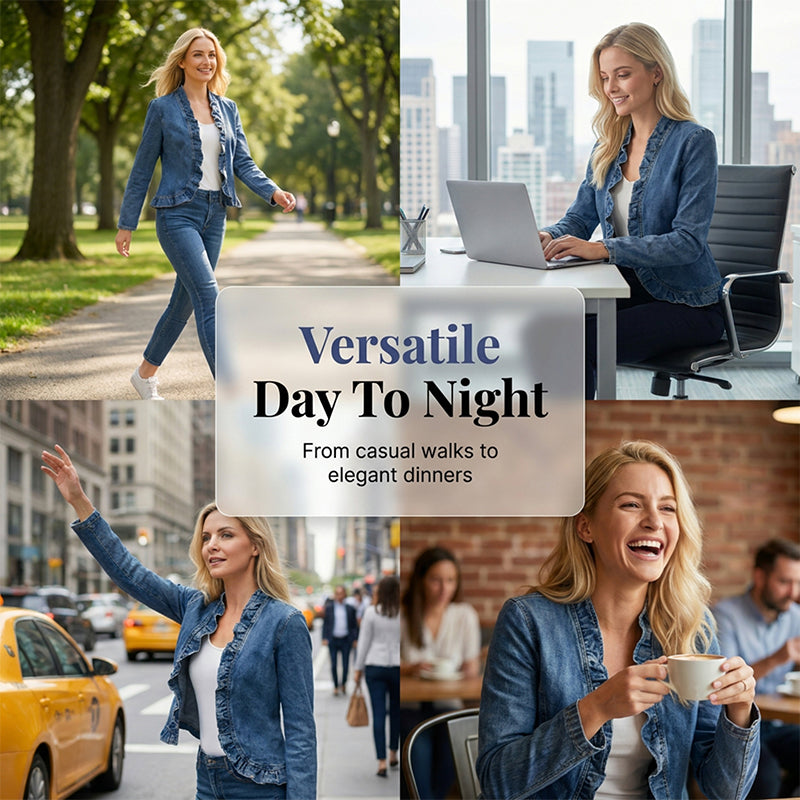 Open-Front Denim Jacket