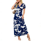 Floral Beach Long Flowy Maxi Dress