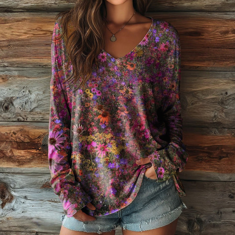 Vintage T-Shirt Met Bloemenprint