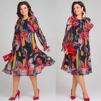 Aria – Modern Floral Midi Dress