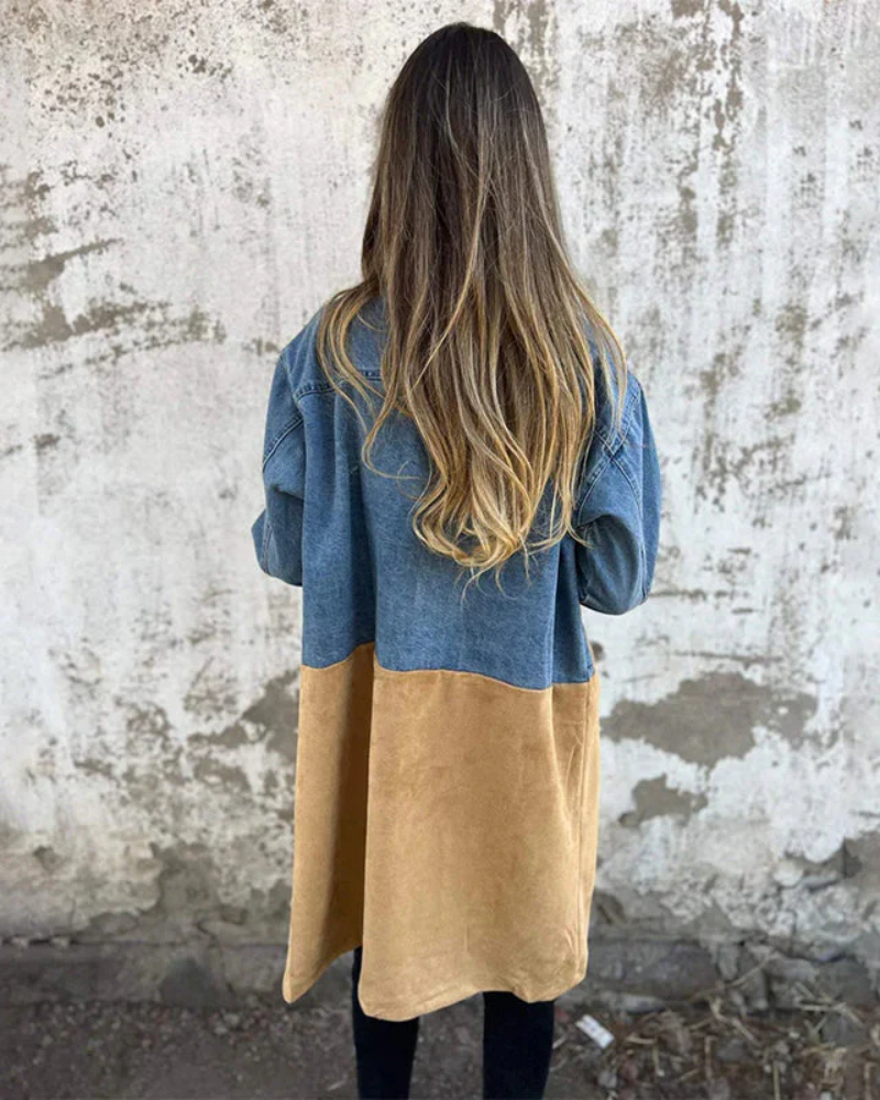 Iris™ | Denim and Camel Wool Coat