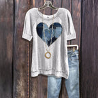 Vintage T-Shirt Met Hartprint