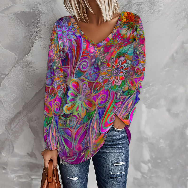 Vintage T-Shirt Met Bloemenprint