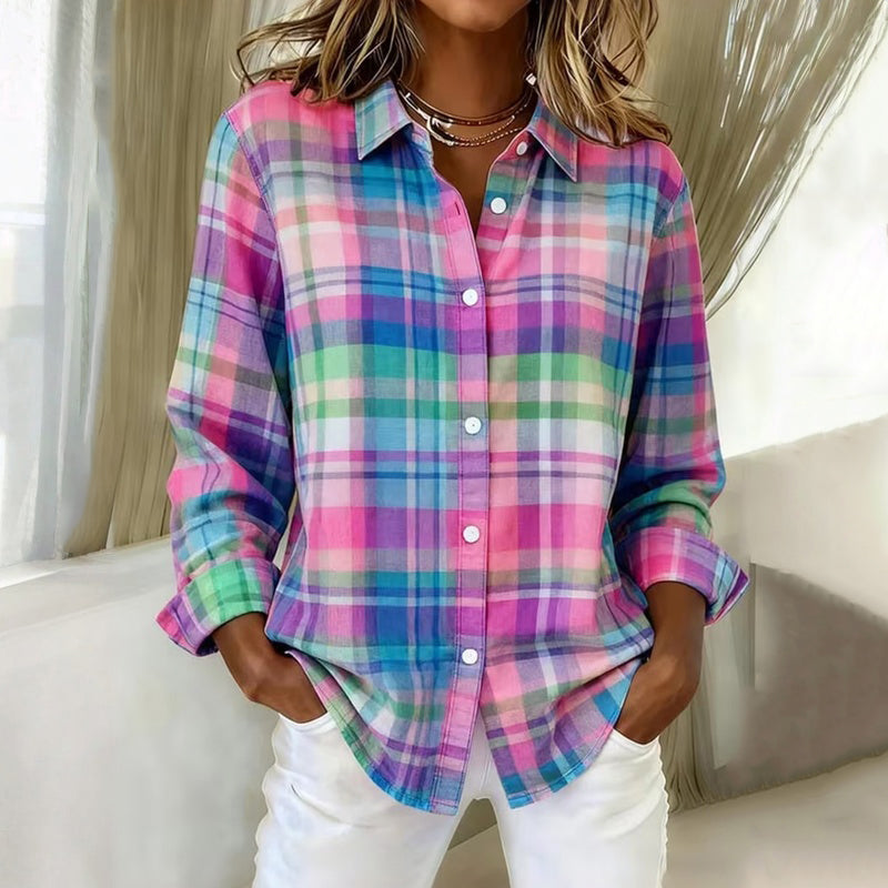 Kleurrijke Geruite Blouse