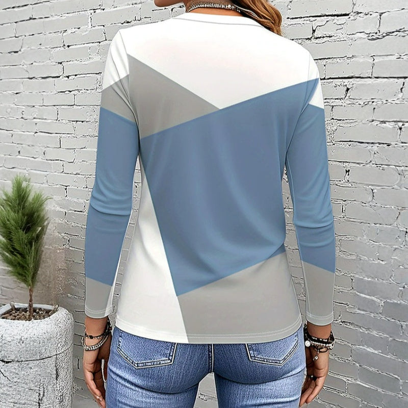Casual T-Shirt Met Kleurvlakken