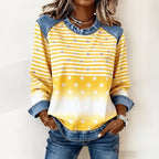 Casual Sweatshirt Met Stippen En Strepen