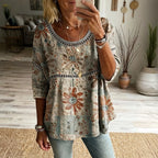 Vintage Bloemenprint Blouse