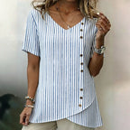 Blouse Met Onregelmatige Strepen