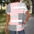 Casual Blouse Met Colourblocking