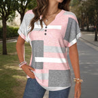 Casual Blouse Met Colourblocking