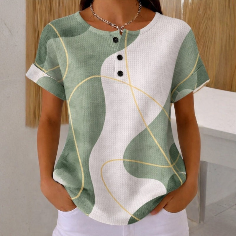 Casual Blouse Met Kleurblokken