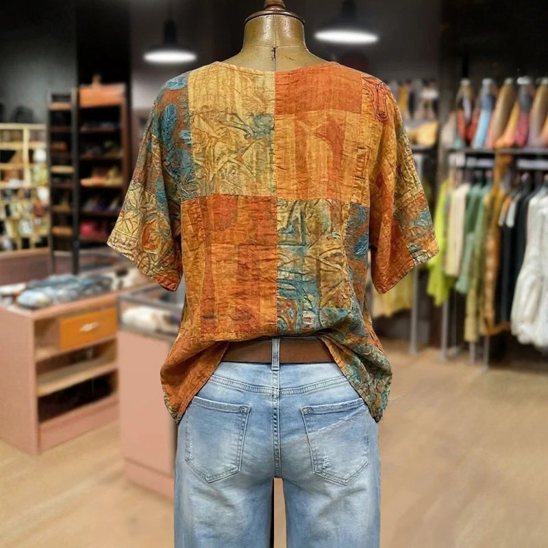 Vintage Blouse Met Libellenprint