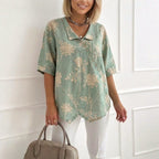 Vintage Blouse Met Onregelmatige Snit