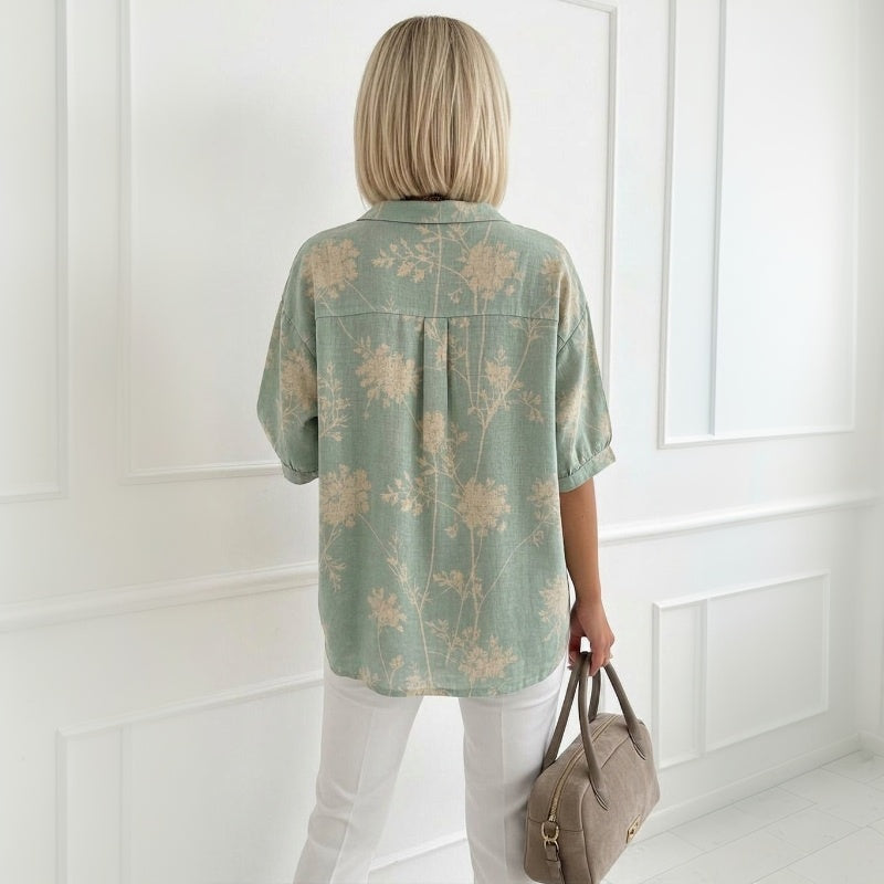 Vintage Blouse Met Onregelmatige Snit