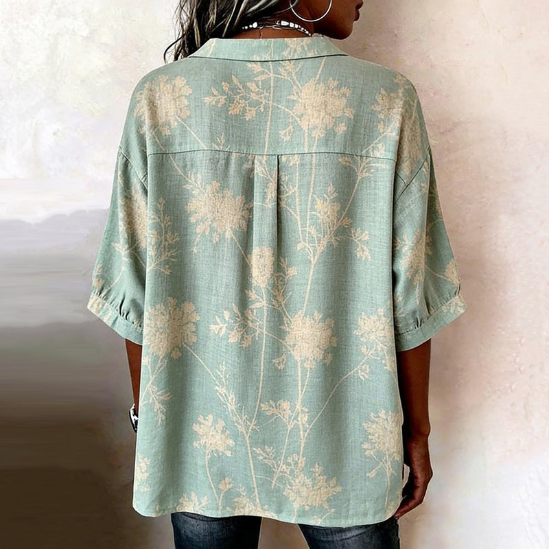 Vintage Blouse Met Onregelmatige Snit