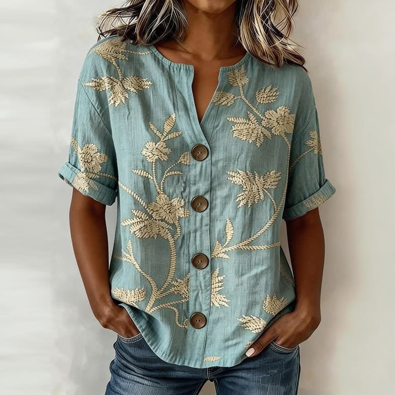 Vintage Bloemenprint Blouse