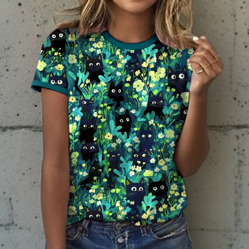 Vintage T-Shirt Met Bloemenprint