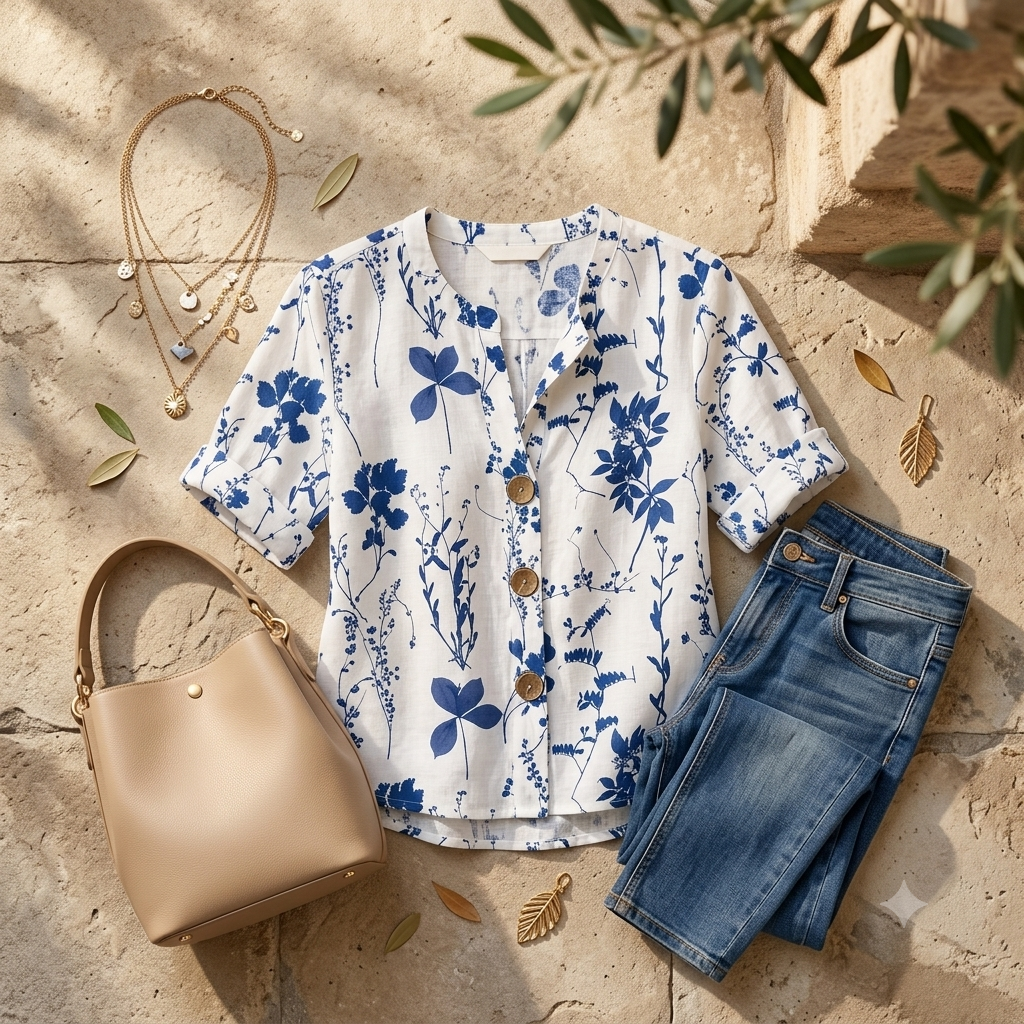 Floral Button-Up Blouse