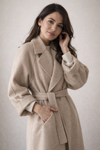 Hayley - Elegant Belted Long Coat