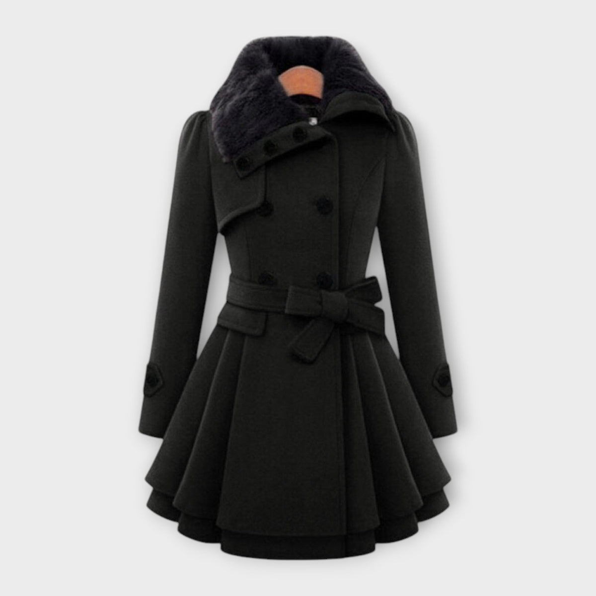 Emma – Elegant Coat with Faux Fur Collar