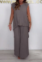 Mexie – Elegant Pleated Co-Ord Set