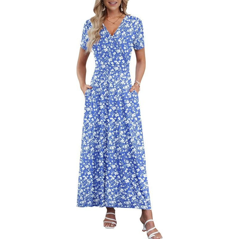 Floral Beach Long Flowy Maxi Dress