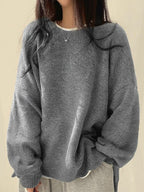 Edwina - Drop Shoulder Split Hem Sweater