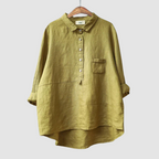 Women’s Oversized Linen-Blend Tunic Shirt