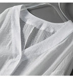 Women’s Linen Balloon-Sleeve Blouse