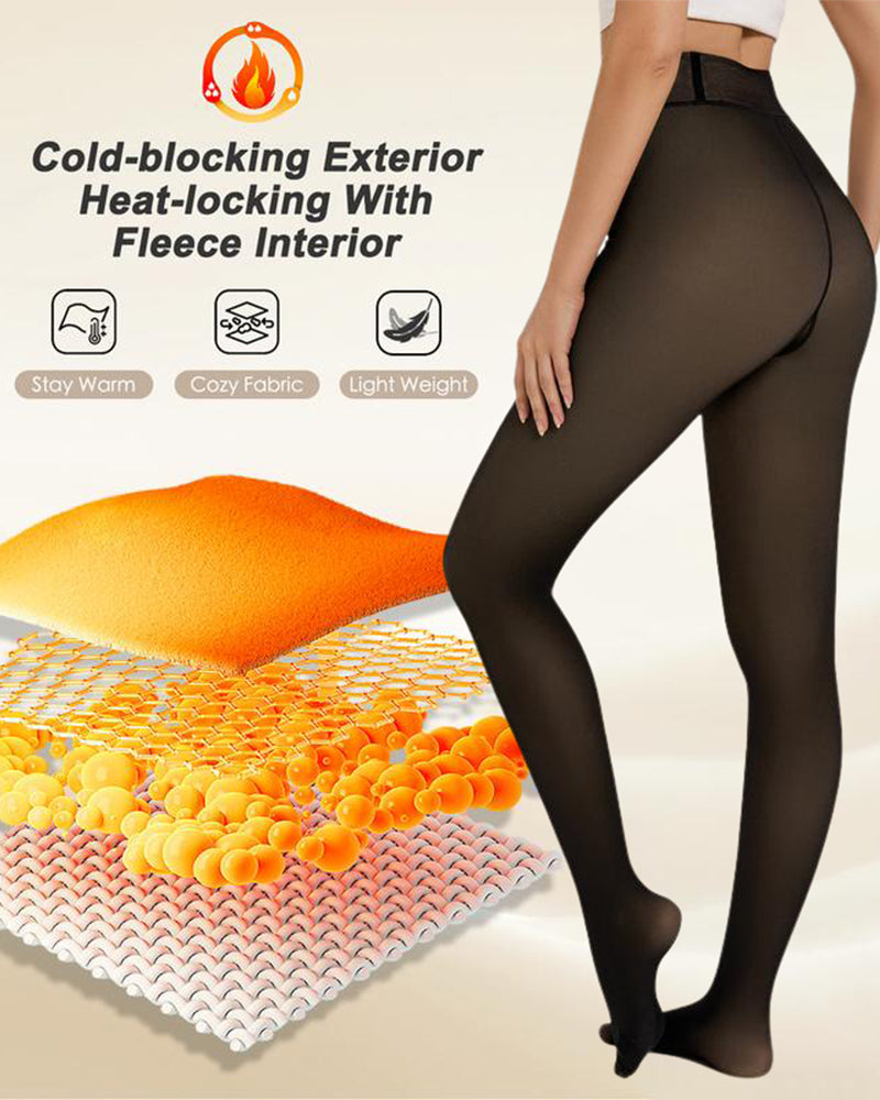 Margot – Semi-Transparent Fleece-Lined Tights