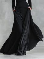 Adele – Black Crepe Maxi Dress