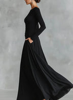 Adele – Black Crepe Maxi Dress