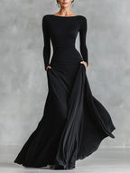 Adele – Black Crepe Maxi Dress