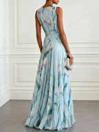 Lavinia | Tulip Print Chiffon Maxi Dress