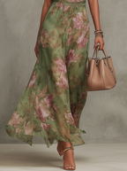 Christabel | Floral Halter Neck Chiffon Maxi Dress