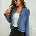 Open-Front Denim Jacket