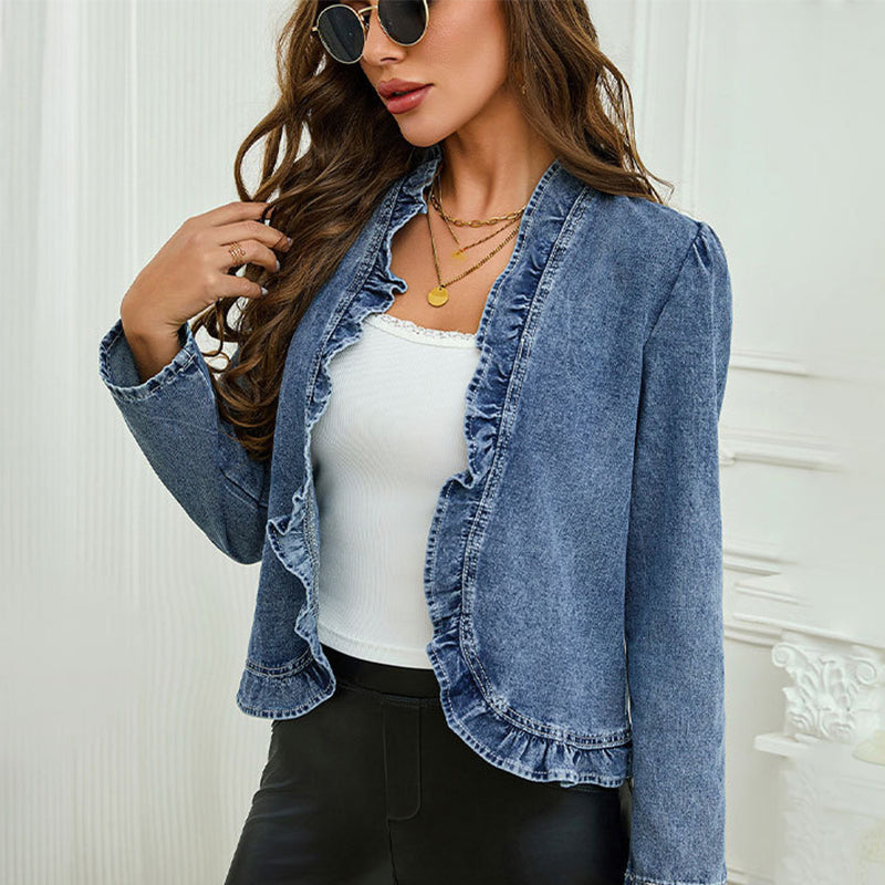 Open-Front Denim Jacket