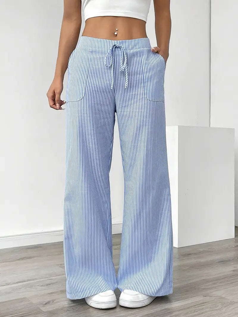 Alina™ | Elegant Striped Trousers with Pockets