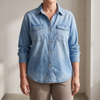 CELESTE BUTTON DENIM TOP