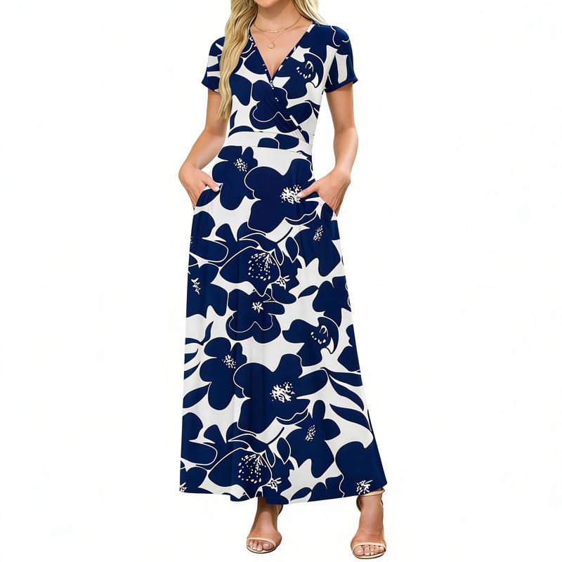 Floral Beach Long Flowy Maxi Dress