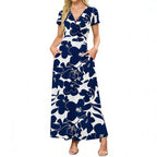 Floral Beach Long Flowy Maxi Dress