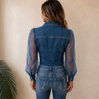 Amelie | Stylish Denim-Look Blouse