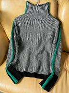 Grace – High-Neck Striped Sweater for Effortless Elegance