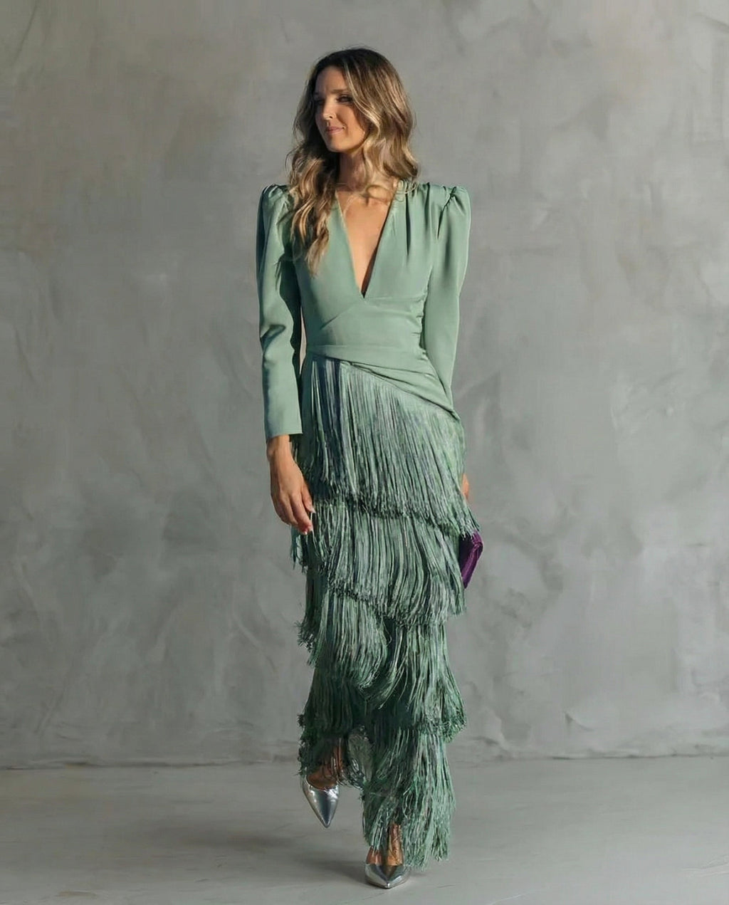 Adeline – Elegant Fringe Sleeve Dress