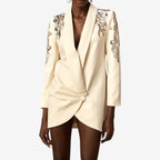 Whitley - Elegant Embroidered Blazer Dress