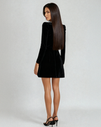 Amira – Crystal Embellished Velvet Dress